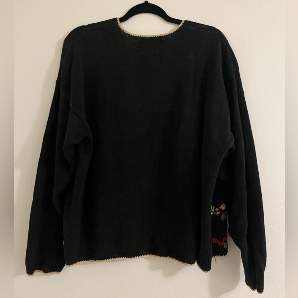 Heirloom Collectibles “World Party 2000” Embroidered Black Cardigan - Picture 2 of 7